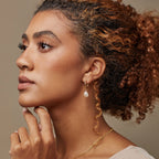 Margot Pearl Hoops Silver 18K Gold Plated