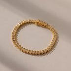 Diamond Tennis Bracelet Silver 18K Gold Plated