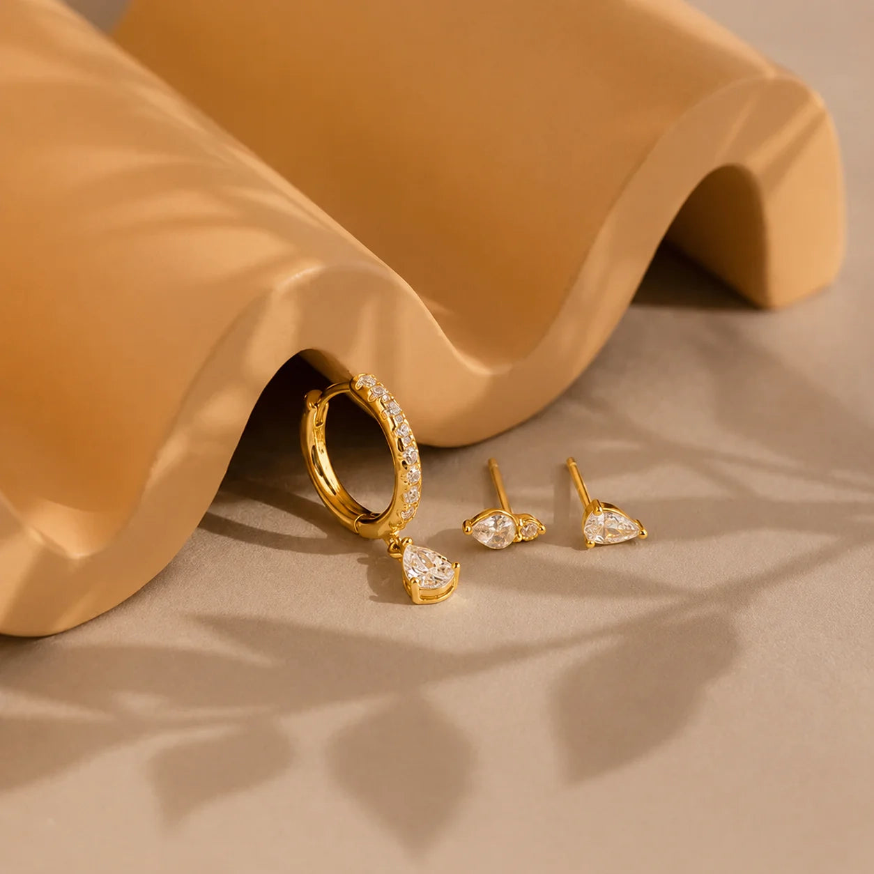 Diamond Drop Earrings Set