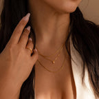 Pink Opal Heart Necklace Silver 18K Gold Plated