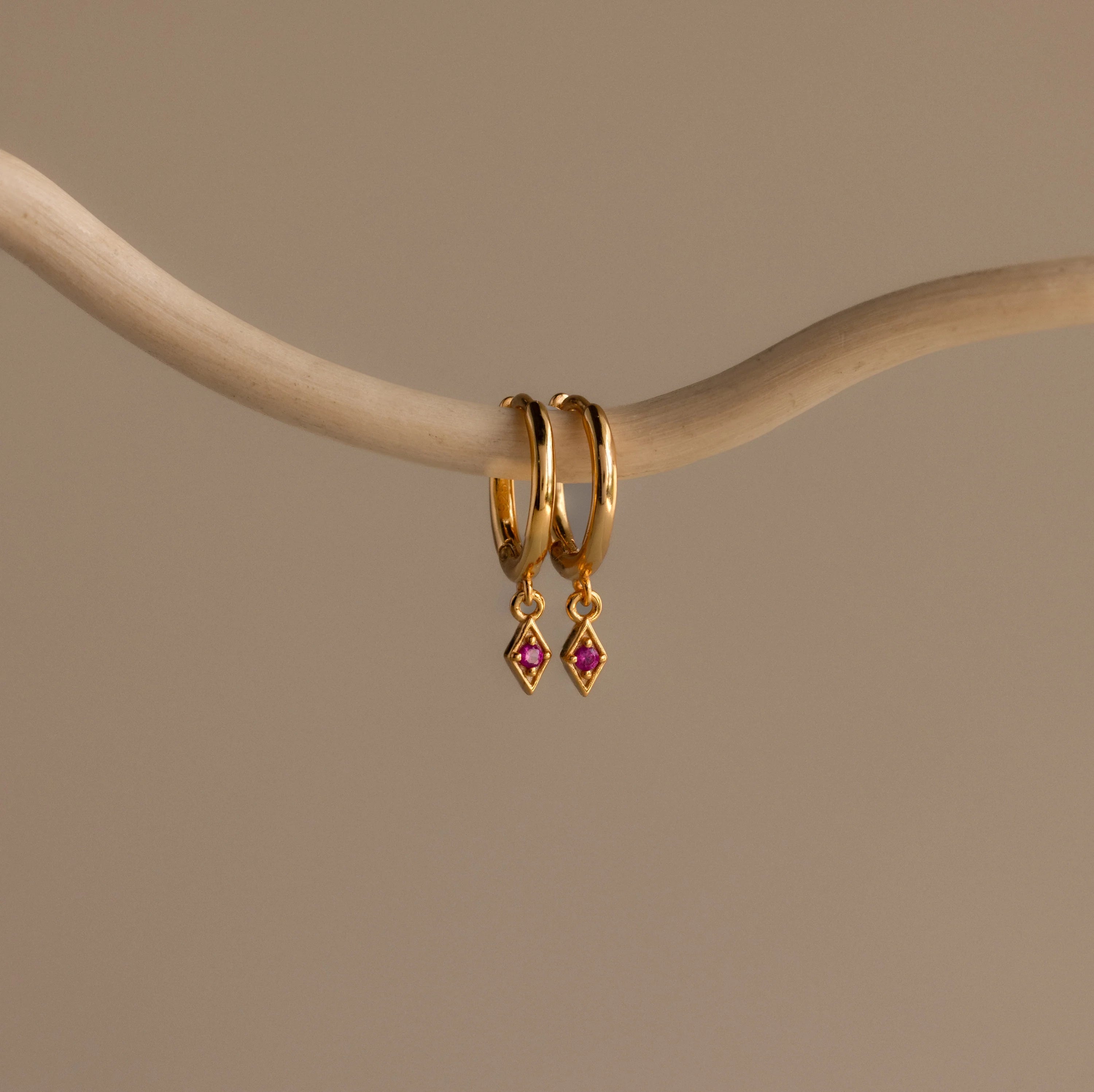 Ericka Birthstone Huggies Silver 18K Gold Plated