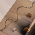 Paperclip Chain Necklace Silver 18K Gold Plated