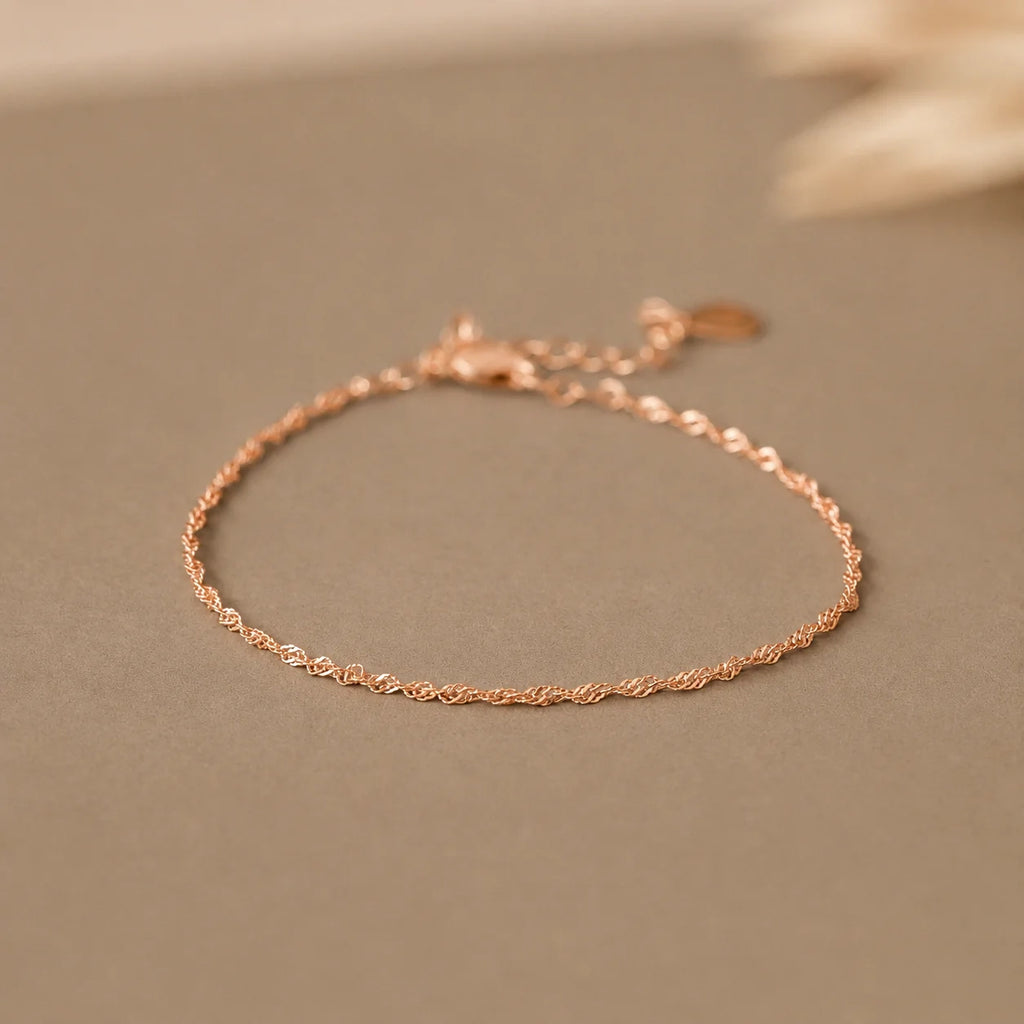 Delicate Singapore Twist Chain Bracelet