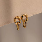 Twisted Link Earrings Silver 18K Gold Plated