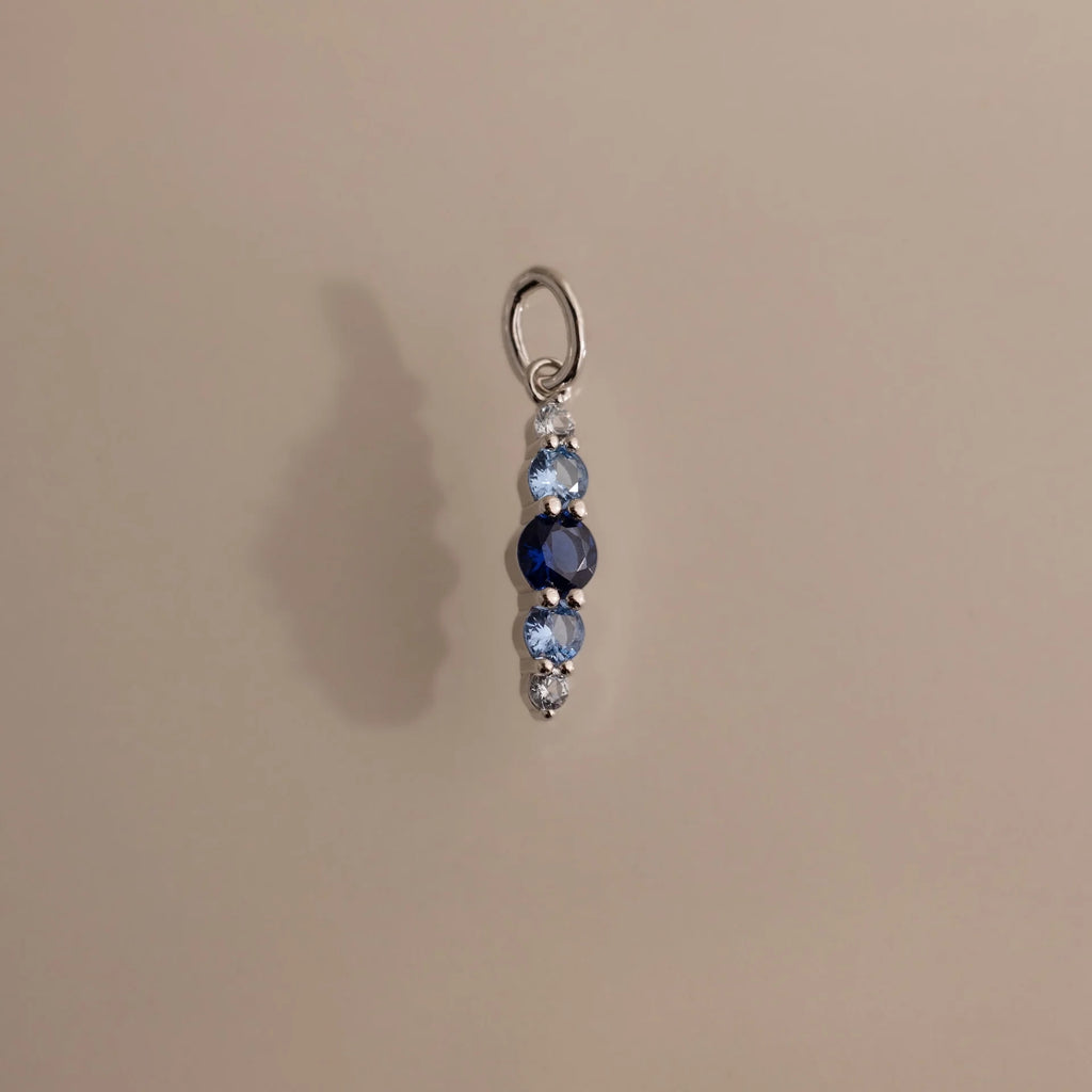 Ombre Lace Blue Zircon Charm Silver 18K Gold Plated