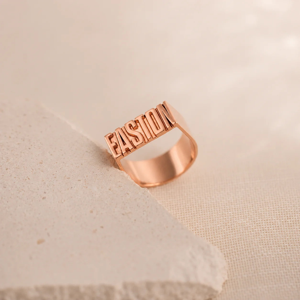 Make a Statement with Our Personalized Bold Name Ring