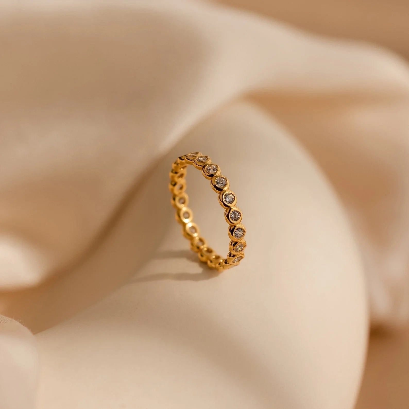 Eternal Love: Diamond Bezel Tennis Ring