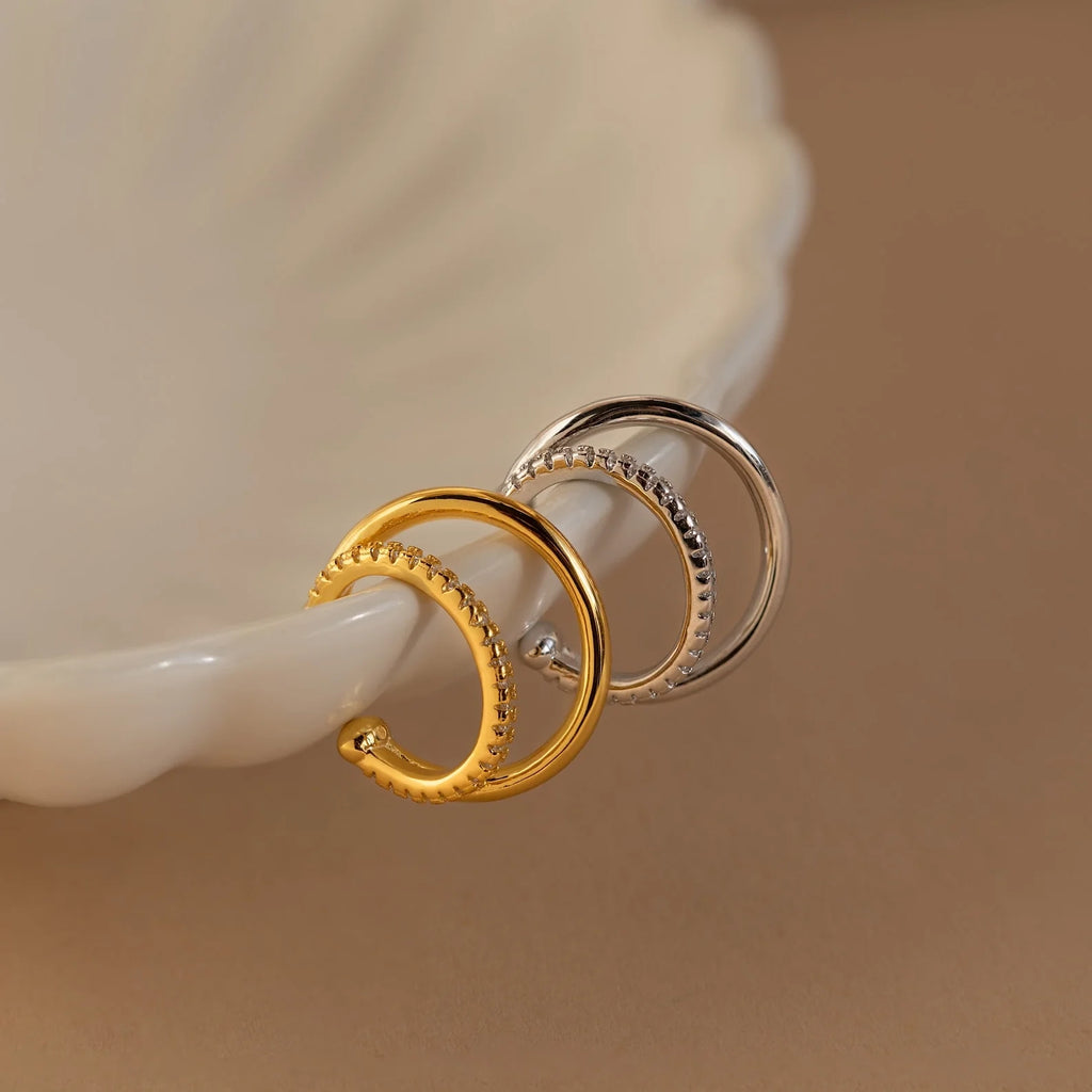 Lydia Duo Cuffs Silver 18K Gold Plated