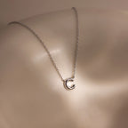 Dainty Bubble Letter Necklace Silver 18K Gold Plated