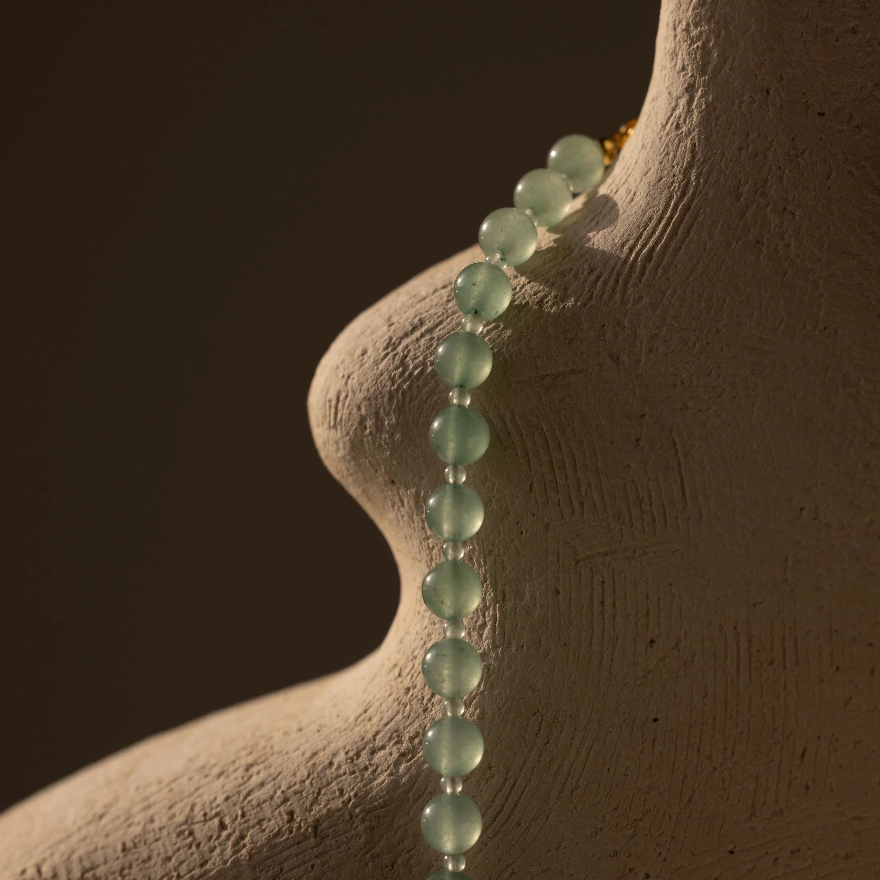 Aventurine Choker Necklace Silver 18K Gold Plated