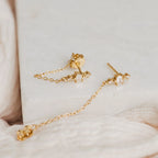 Florence Diamond Chain Earrings Silver 18K Gold Plated