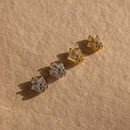 Diamond Baguette Stud Silver 18K Gold Plated