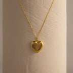 Fingerprint Heart Locket Necklace Silver 18K Gold Plated