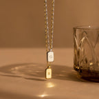 Newsletter Ribbed Initial Necklace Silver 18K Gold Plated