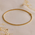 Pink Bezel Tennis Necklace Silver 18K Gold Plated