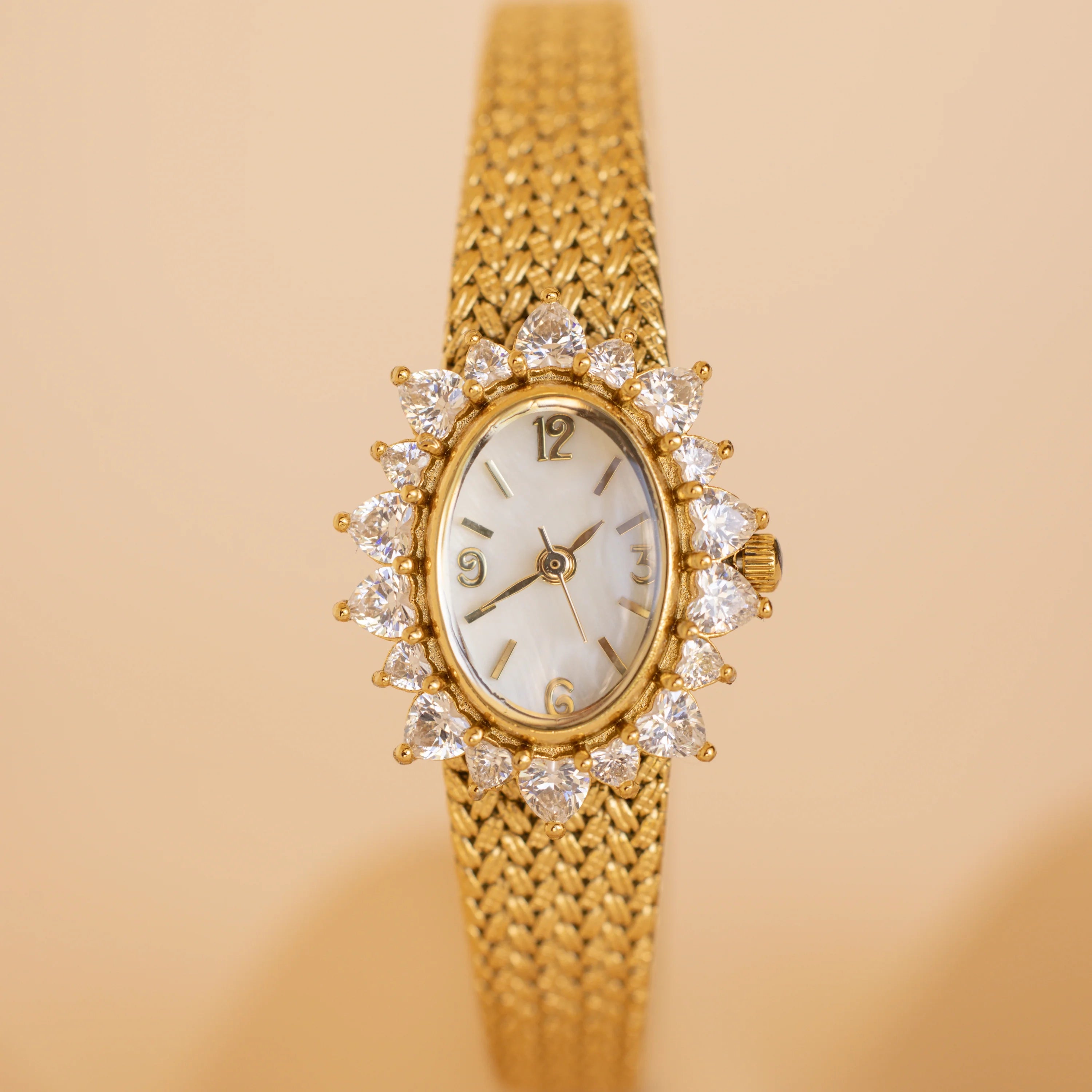 Diamonds Heart Timepiece Silver 18K Gold Plated