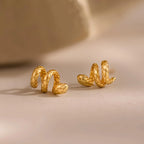 Twisted Snake Studs Silver 18K Gold Plated