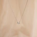Encased Hexagon Diamond Necklace Silver 18K Gold Plated
