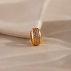 Diamond Bold Pave Dome Spacer Charm Silver 18K Gold Plated