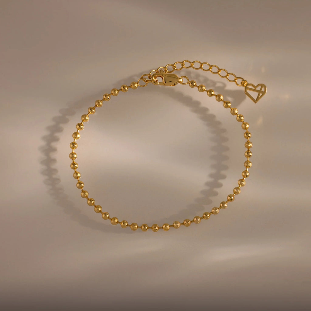 Beaded Bracelet Silver 18K Gold Plated