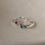 Bold Birthstone Signet Ring Silver 18K Gold Plated
