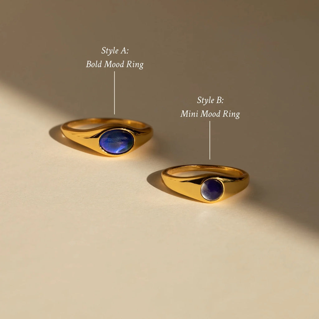 Bold Mood Ring Silver 18K Gold Plated