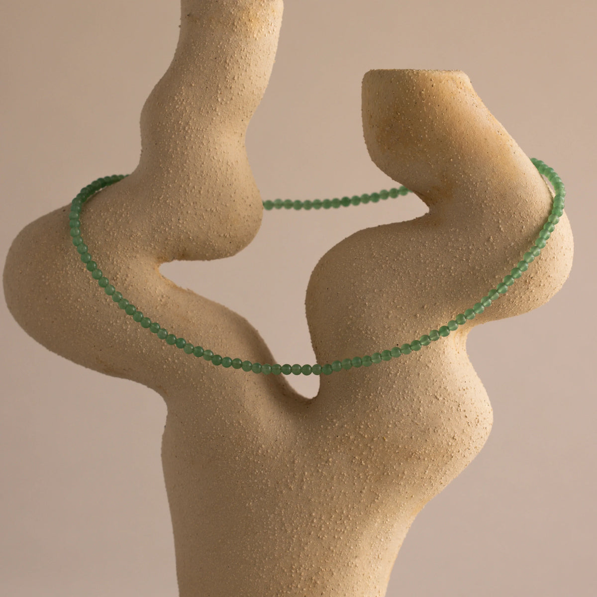 Tiny Aventurine Choker Necklace Silver 18K Gold Plated