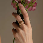 Birth Flower Name Ring Silver 18K Gold Plated