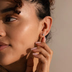 Art Deco Flatback Studs Silver 18K Gold Plated
