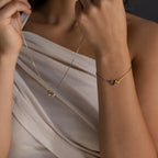 Interlocking Circles Necklace and Bracelet Set Silver 18K Gold Plated