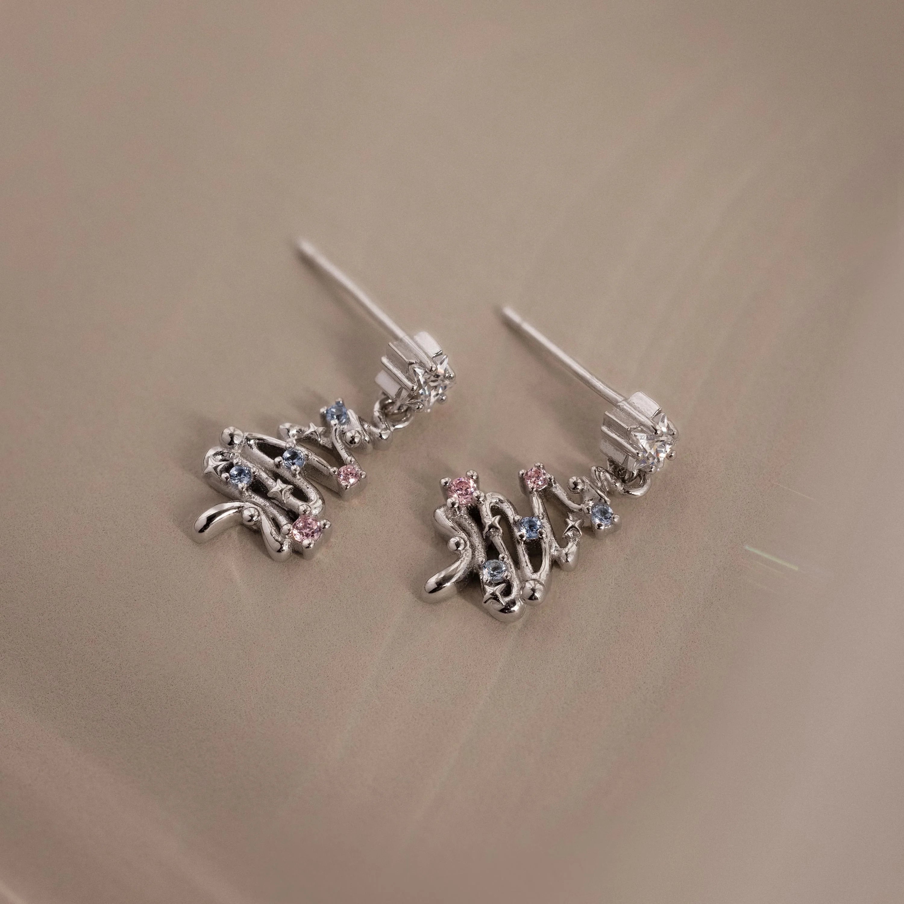 Diamond Christmas Tree Studs Silver 18K Gold Plated