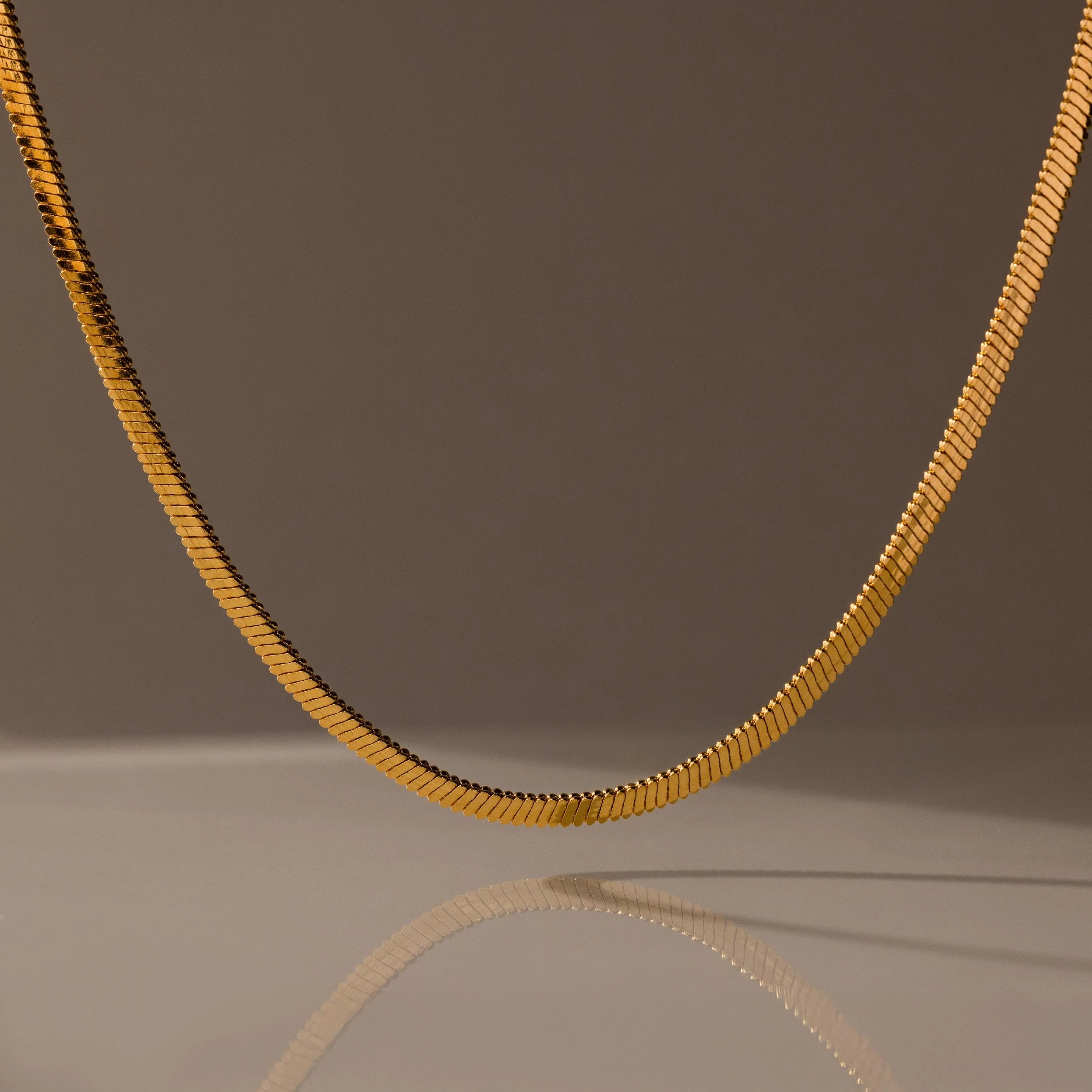 Bold Snake Chain Necklace Silver 18K Gold Plated
