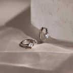 Diamond Athena Huggies Silver 18K Gold Plated