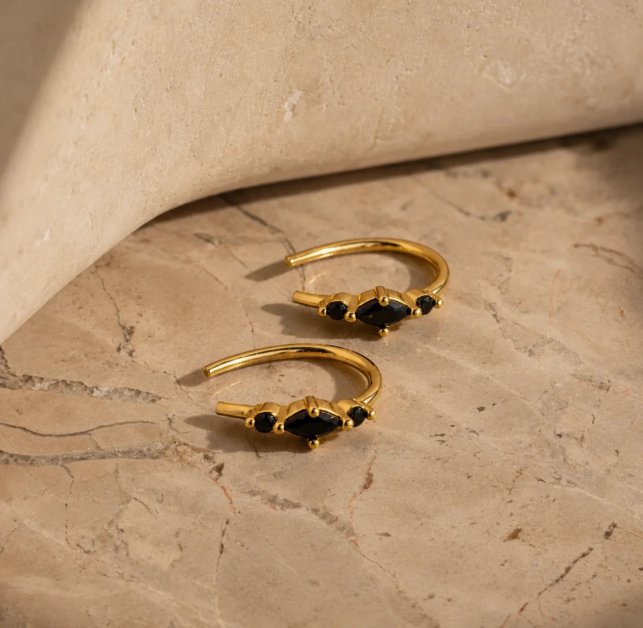 Amaya Black Diamond Threader Earrings