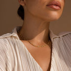 Diamond Paperclip Necklace Silver 18K Gold Plated