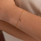 Dainty Cross Charm Bracelet Silver 18K Gold Plated