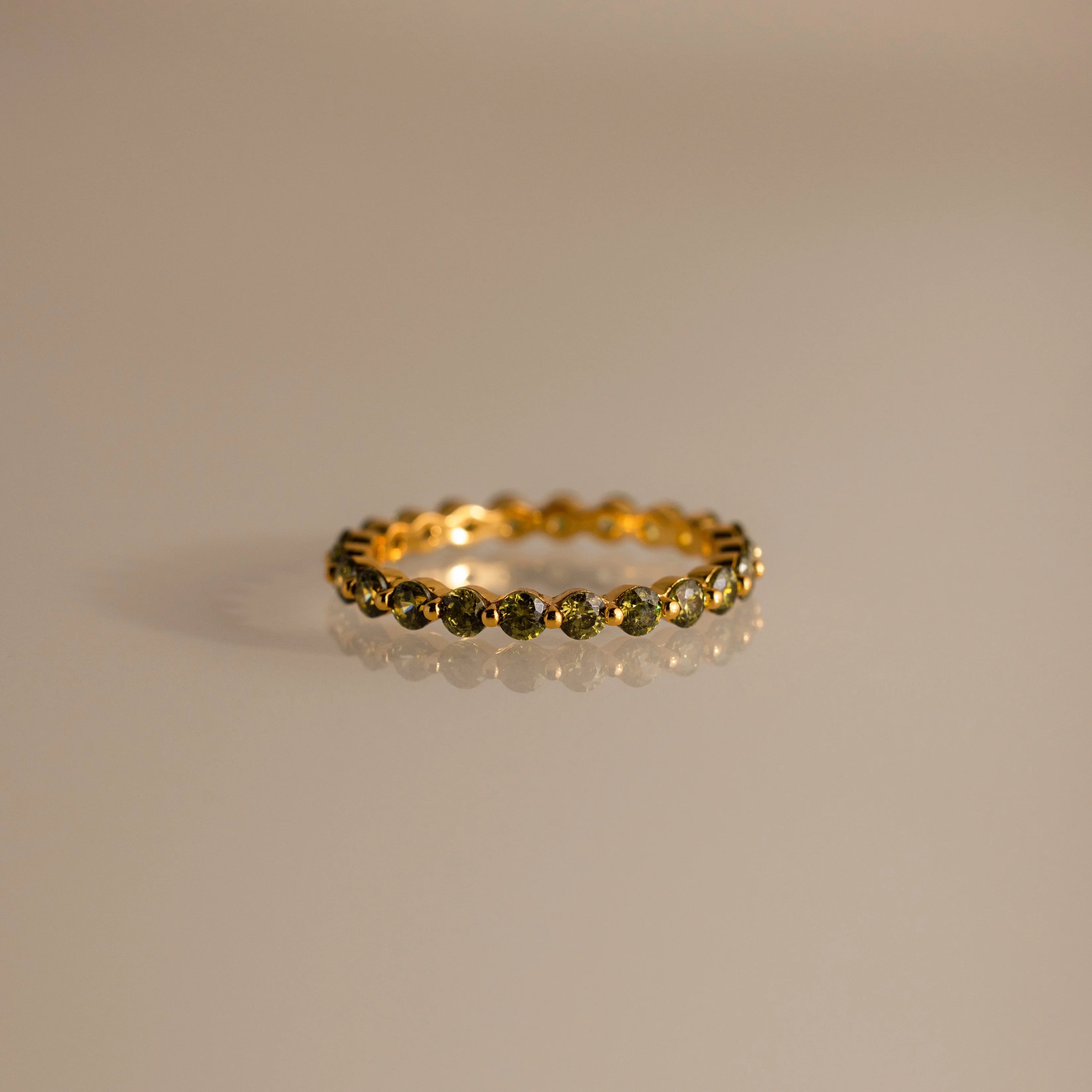 Lace Eternity Birthstone Ring Silver 18K Gold Plated