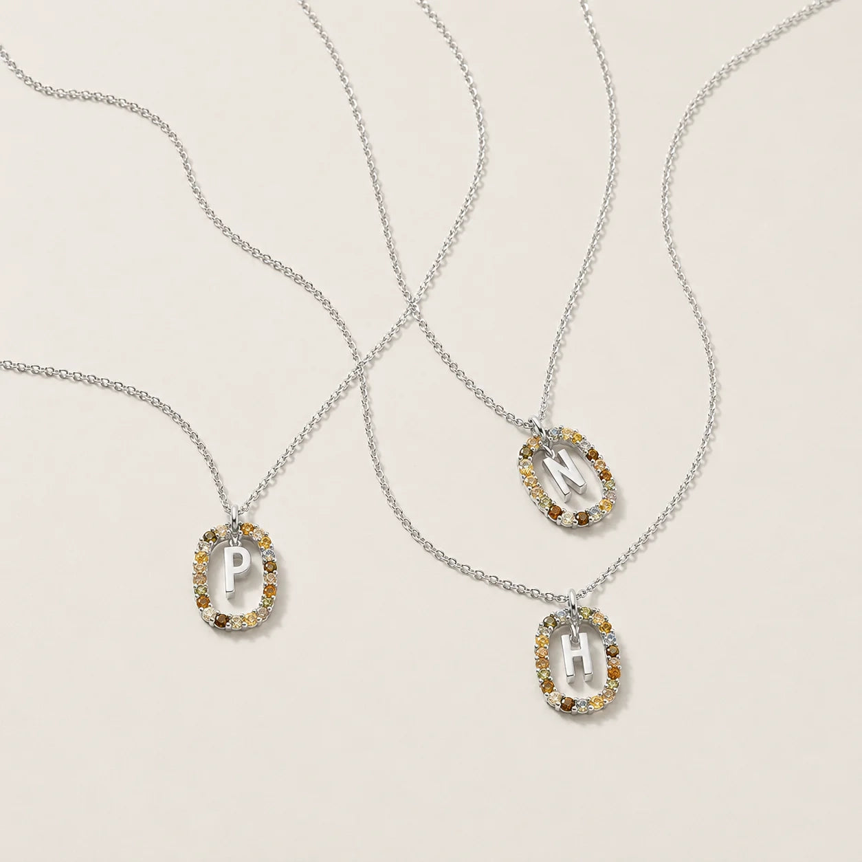 Rainbow Initial Necklace