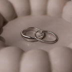 Duo Curve Ring Set Silver 18K Gold Plated