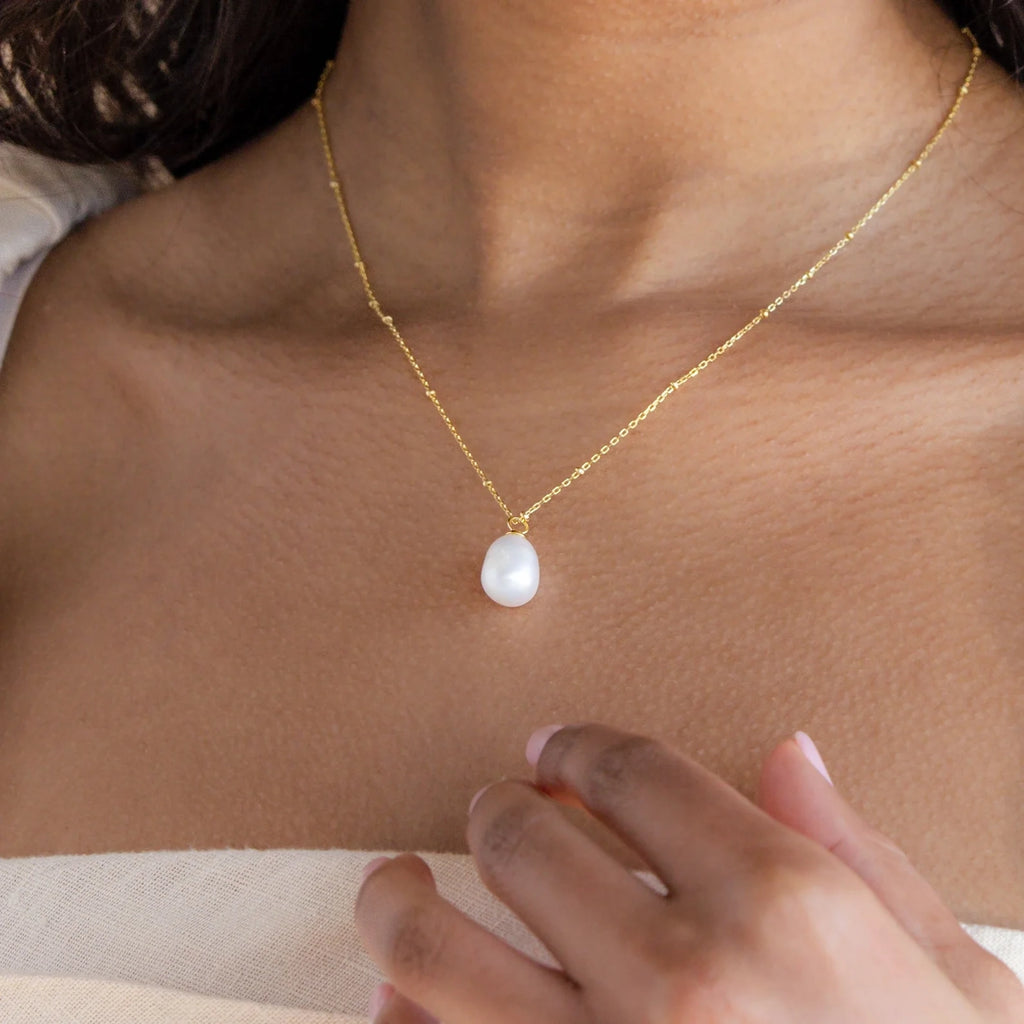 Ariel Pearl Necklace Silver 18K Gold Plated