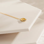 Engraved Interlocking Necklace Silver 18K Gold Plated