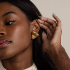 Chunky Triangle Knot Studs Silver 18K Gold Plated