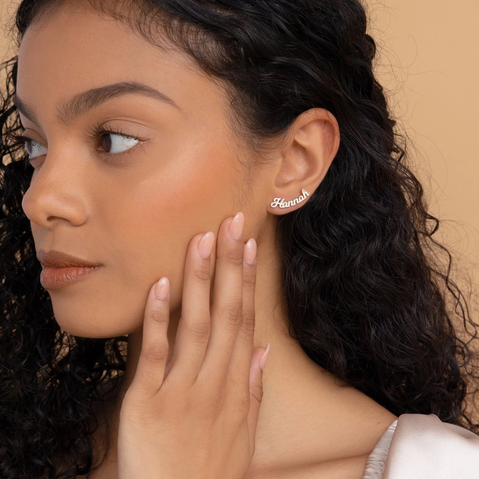 Mellow Name Earrings Silver 18K Gold Plated
