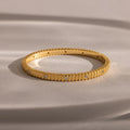 Ribbed Diamond Bangle Silver 18K Gold Plated