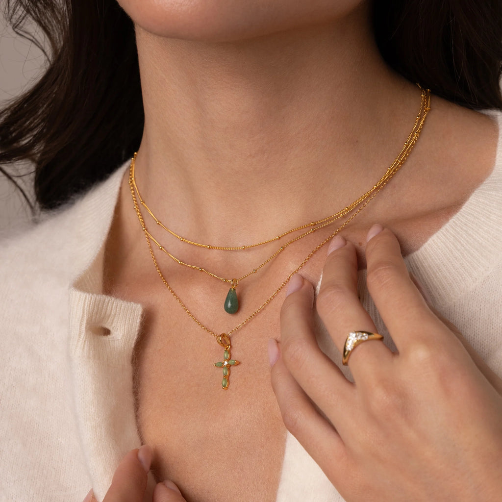 Satellite Necklace Silver 18K Gold Plated