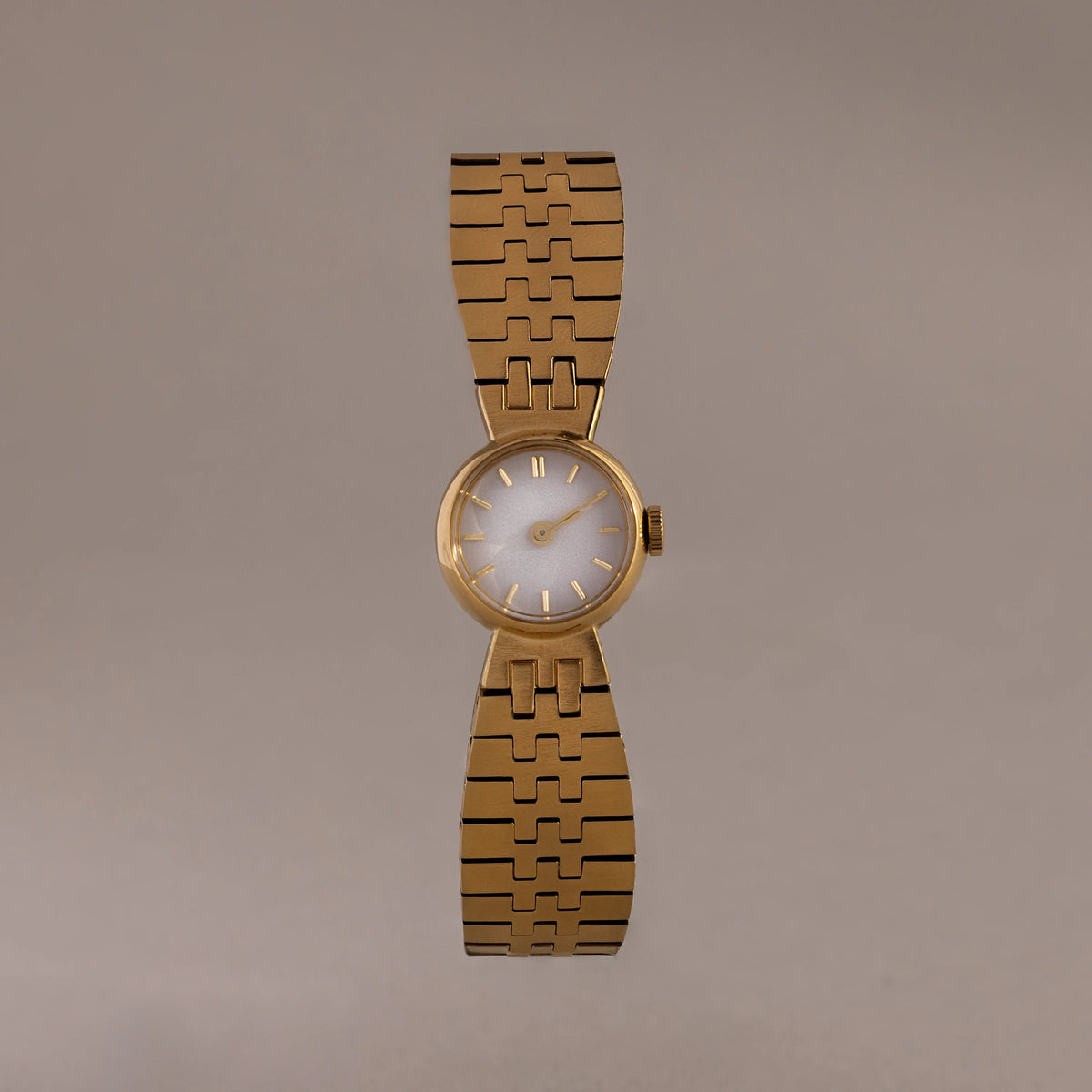 Brick Link Timepiece Silver 18K Gold Plated
