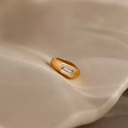 Baguette Diamond Spacer Charm Silver 18K Gold Plated