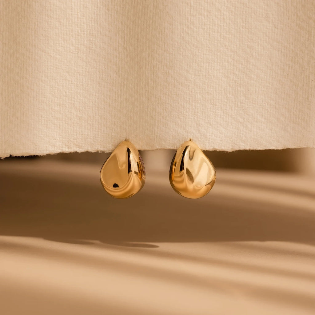 Bold Teardrop Studs Silver 18K Gold Plated