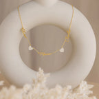 Pavé Heart Name Necklace Silver 18K Gold Plated