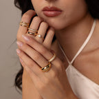 Bold Pave Stacking Ring Silver 18K Gold Plated